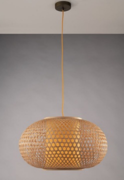 Immagine di Lampadario Zen Cesta Bambù Naturale D60 cm Fan Europe