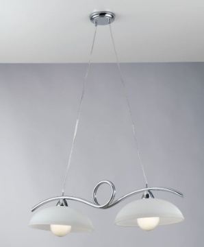 Immagine di Lampadario Bilanciere Vetri Satinati Halley Cromo Fan Europe