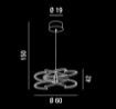 Immagine di Sospensione Design Vortice Cromo Ø60 Led 100w 4000k Perenz 6397 CL