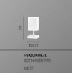 Immagine di Abatjour Comodino Vetro Squadrato Bianco Square Fan Europe