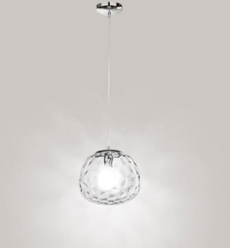 Immagine di Lampada A Sospensione Skin Vetro Trasparente Martellato 30 cm Perenz 6466 TR