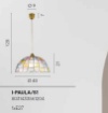 Immagine di Sospensione Paula Stile Tiffany Cupola Madreperla Per Cucina Fan