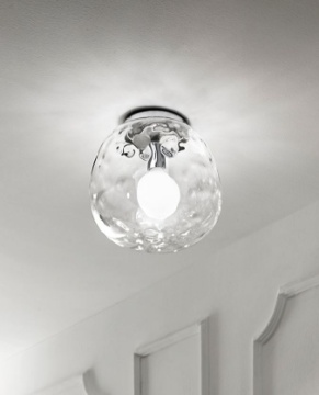 Immagine di Plafoniera Vetro Martellato Trasparente 30 cm Perenz 6467 TR