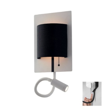 Immagine di Applique Led Con Luce Da Lettura Pop Bianco/Nero Fan Europe