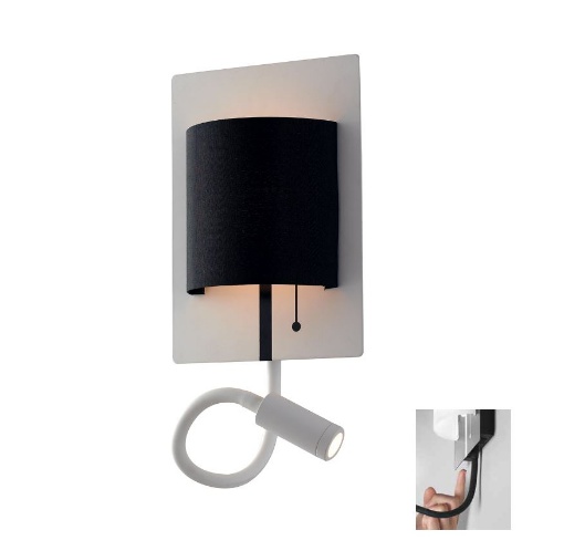 Immagine di Applique Led Con Luce Da Lettura Pop Bianco/Nero Fan Europe