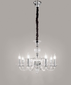 Immagine di Lampadario con Bracci 8xE14 Vetro Trasparente Perenz 6498 TR
