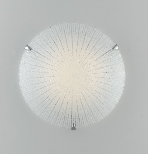 Immagine di Plafoniera Led Rotonda Vetro Diamantato Chantal 30 cm Fan Europe