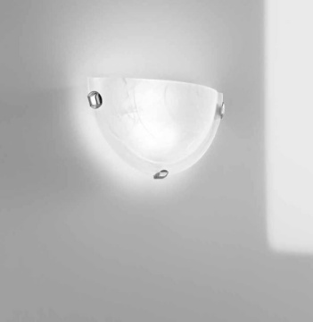 Immagine di Applique Led 12w CCT Vetro Bianco Mezzaluna Alabastro Luna Fan Europe