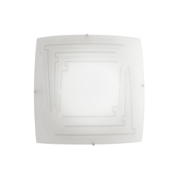 Immagine di Plafoniera Vetro Bianco Decoro Graniglia Concept 30x30 Fan Europe