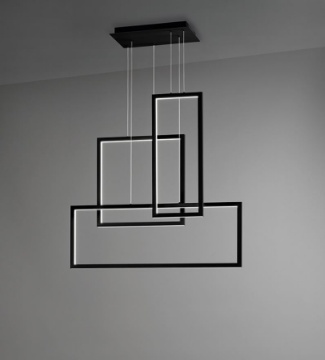 Immagine di Lampadario Nero Design Moderno per Ufficio Led 98w CCT Cross Perenz 6591 N CT