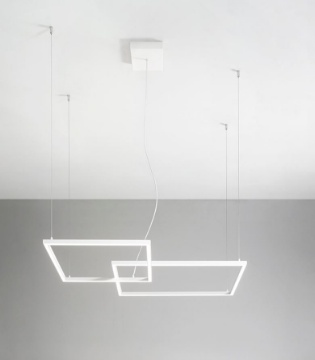 Immagine di Lampadario Per Ufficio Moderno Riquadri Led CCT Dimmerabile Cross Bianco Perenz