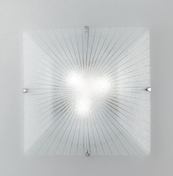 Immagine di Plafoniera Quadrata Vetro Diamantato Iside 30 cm Fan Europe