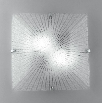 Immagine di Plafoniera Quadrata Vetro Diamantato Iside 40 cm Fan Europe