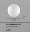 Immagine di Plafoniera Tonda In Vetro Graniglia Decoro Stella Esagram PL30 Fan Europe