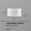 Immagine di Applique In Vetro Curvo Bianco Con Decoro Graniglia Stella 2xE27 Esagram Fan Europe