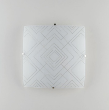 Immagine di Plafoniera Quadrata Vetro Bianco Rombi Vector 30x30 Fan Europe