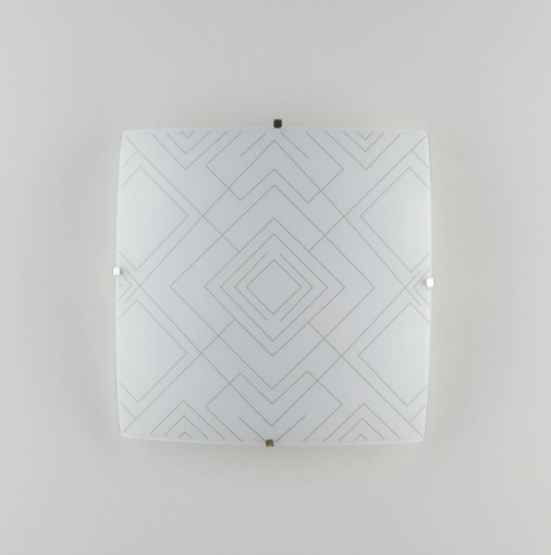 Immagine di Plafoniera Quadrata Vetro Bianco Rombi Vector 30x30 Fan Europe