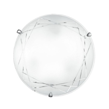 Immagine di Plafoniera In Vetro Satinato Inciso Rotonda Paradise 40 cm Fan Europe