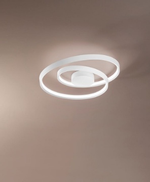 Immagine di Plafoniera Bianca Spirale Led 55w CCT Dimmerabile Ritmo Perenz