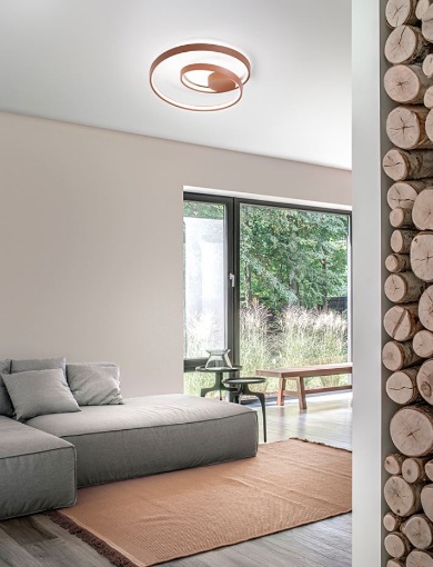 Immagine di Plafoniera Vortice Led 55w CCT Dimmerabile Ritmo Cannella Perenz