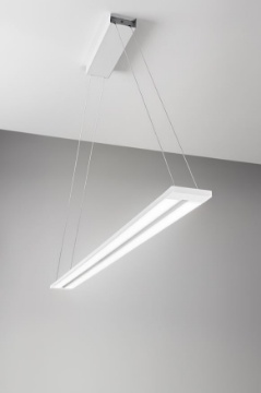Immagine di Lampadario Lineare Bianco per Ufficio Led CCT Basculante Sway Perenz 6631 B CT