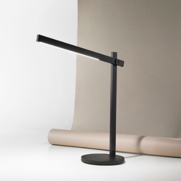 Immagine di Lampada Nera da Scrivania Design Moderno Led Orientabile Dimmer 3 Step Ruler Perenz 6646 N