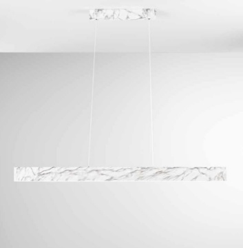 Immagine di Lampadario Barra Effetto Marmo Led CCT 40w Switch Luce Selezionabile