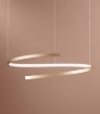 Immagine di Lampadario Oro Design Curvato Led CCT 38w Luce Selezionabile