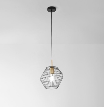 Immagine di Sospensione Gabbia Metallo Nero Oro Diam. 25 cm