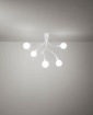 Immagine di Plafoniera Bianca Per Cameretta Con Bracci Orientabili 5 Luci Bulbo Perenz