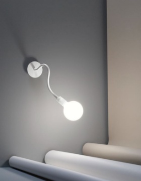 Immagine di Applique Braccio Orientabile Bianco Bulbo Bianco Perenz