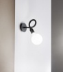 Immagine di Applique Con Braccio Flessibile Nero 1xE27 Bulbo Perenz