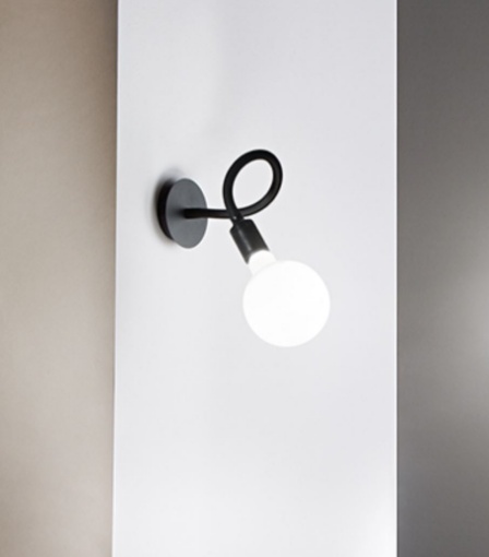 Immagine di Applique Con Braccio Flessibile Nero 1xE27 Bulbo Perenz