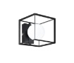 Immagine di Applique Cubo Metallo Nero Con Sfera Vetro Cube Perenz