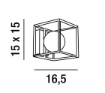Immagine di Applique Cubo Metallo Nero Con Sfera Vetro Cube Perenz