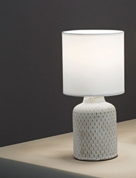 Immagine di Abat-jour In Ceramica 32 cm Con Paralume Bianco Provenza Perenz
