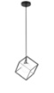 Immagine di Piccolo Lampadario Cubo Metallo Nero Con Sfera Vetro Cube Perenz