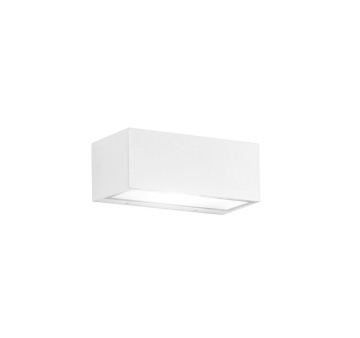 Immagine di Applique Rettangolo Bianco Doppia Emissione 2xE27 Step Bianco IP54 Perenz