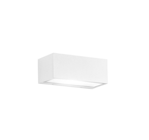 Immagine di Applique Rettangolo Bianco Doppia Emissione 2xE27 Step Bianco IP54 Perenz
