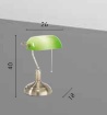 Immagine di Lampada Scrivania Ministeriale Classica Ottone Con Vetro Verde