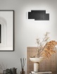 Immagine di Applique Led Luce Indiretta Decorativa Rettangoli Neri Dip Perenz
