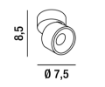 Immagine di Faretto Bianco Da Soffitto Orientabile Led 8w CCT Camera Perenz