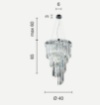 Immagine di Lampadario Elegante Cascata Cristallo Circolare 7 Luci Alexander Ondaluce