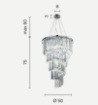 Immagine di Lampadario Cristalli A Cascata Elegante Per Salone 10 Luci Alexander Ondaluce