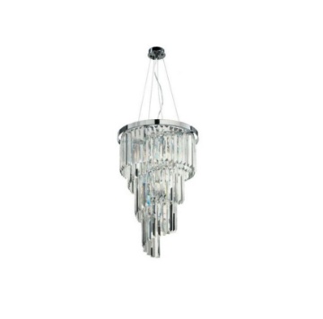 Immagine di Lampadario Elegante Cascata Cristallo Circolare 7 Luci Alexander Ondaluce