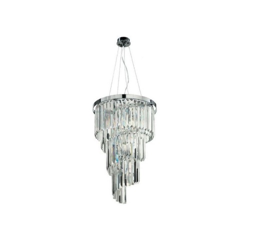 Immagine di Lampadario Elegante Cascata Cristallo Circolare 7 Luci Alexander Ondaluce