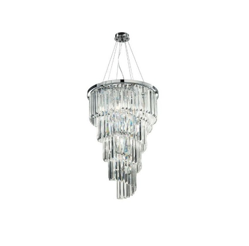 Immagine di Lampadario Cristalli A Cascata Elegante Per Salone 10 Luci Alexander Ondaluce