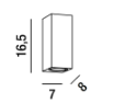 Immagine di Applique Parallelepipedo Da Esterno Bianca Biemissione GU10 Monolite IP65 Perenz