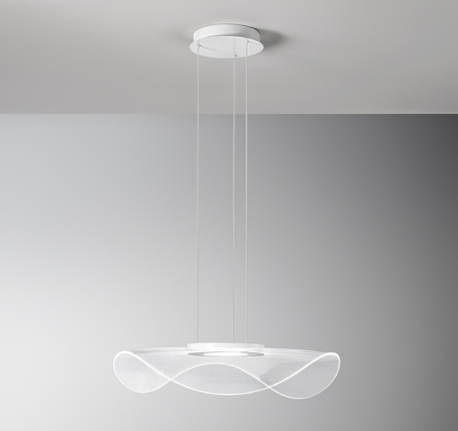 Immagine di Lampadario Led Da Cucina Ondulato Con Microincisioni 70 cm Medusa Perenz