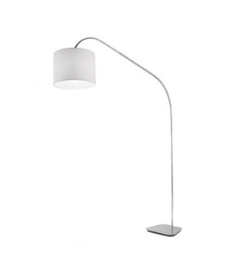 Immagine di Piantana Moderna Arco Regolabile Cromo Bianco Per Salotto Glam Ondaluce